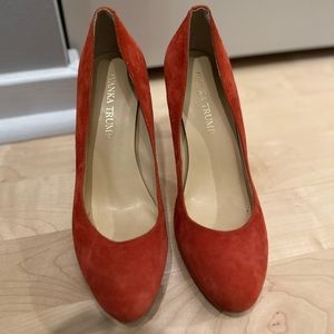 Ivanka Trump Red Suede 3.75” Heels, Size 6
